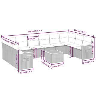 VidaXL Garten sofagarnitur poly-rattan  