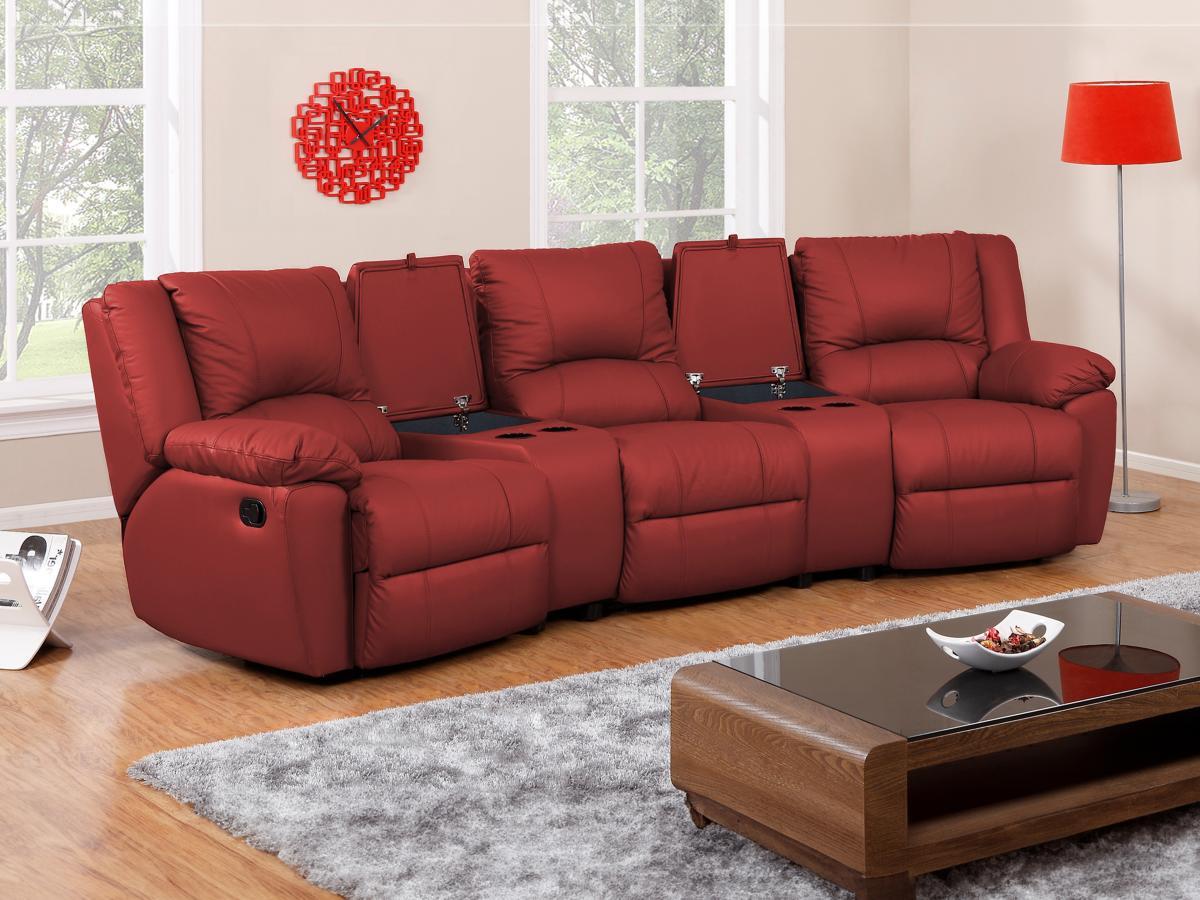 Vente-unique Relaxsofa 3Sitzer Leder AROMA  