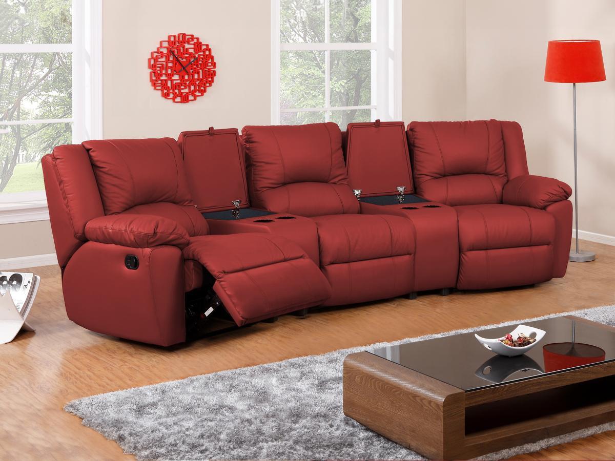 Vente-unique Relaxsofa 3Sitzer Leder AROMA  