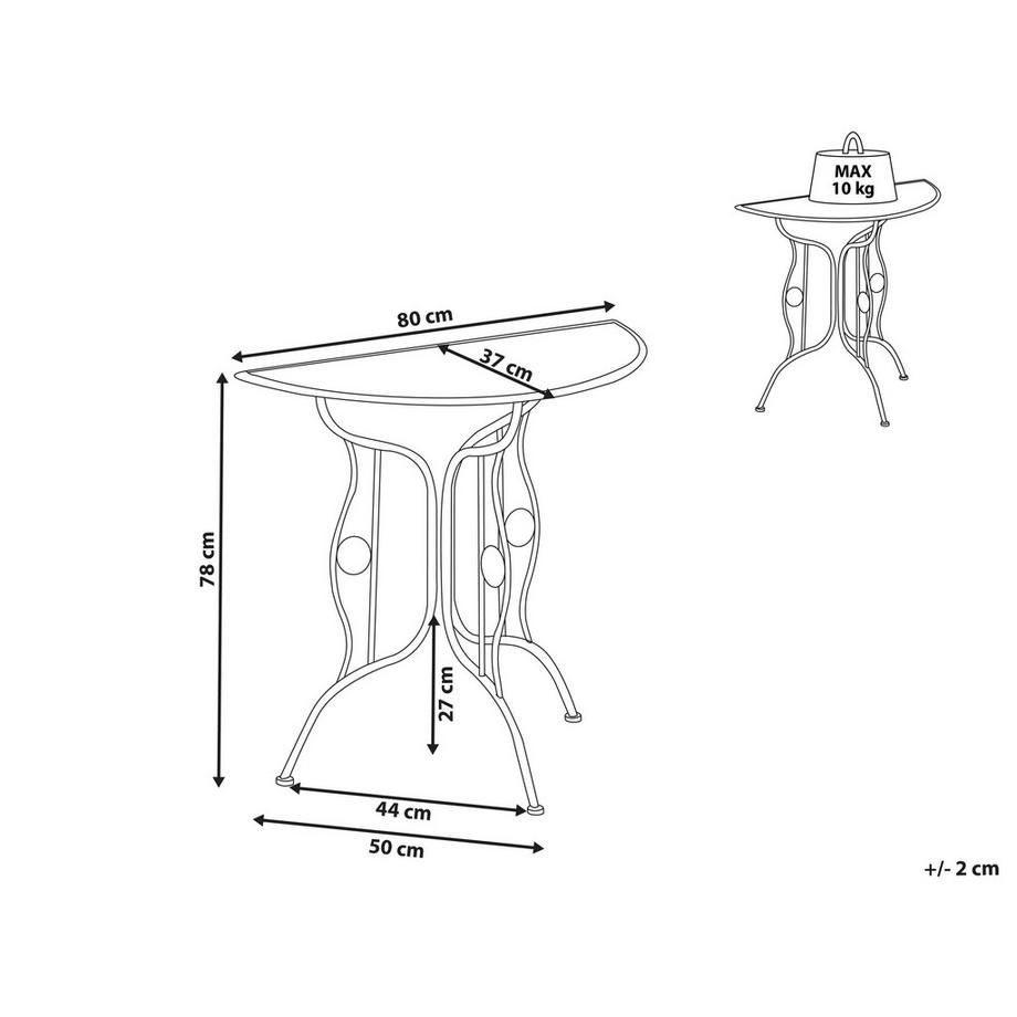 Beliani Outdoor Bistrotisch aus Eisen Retro COGGIA  
