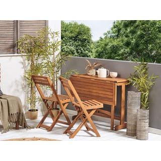 Beliani Bistro Set aus Akazienholz Rustikal LENOLA  