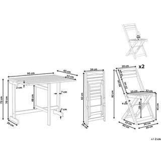 Beliani Ensemble pour bistro en Acacia Rustique LENOLA  