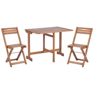 Beliani Set bistrot en Legno d'acacia Rustico LENOLA  