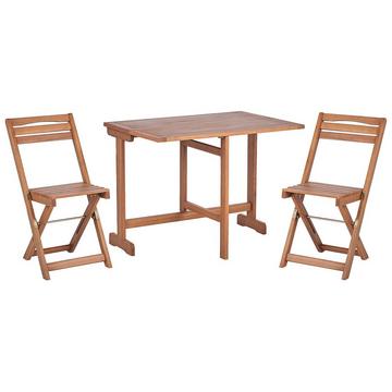 Bistro Set aus Akazienholz Rustikal LENOLA