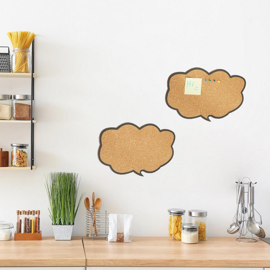 B2X  ensemble de 2 tableaux d'affichage en liège avec des nuages ​​de pensées 