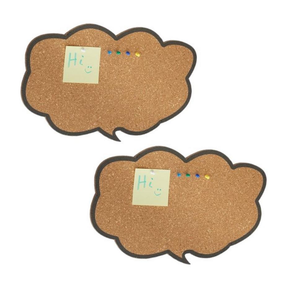 B2X  ensemble de 2 tableaux d'affichage en liège avec des nuages ​​de pensées 