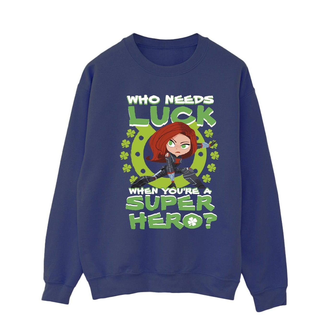 Image of St Patrick's Day Black Widow Luck Sweatshirt Damen Marine M