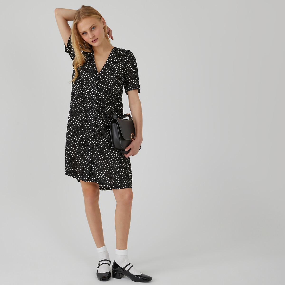 Image of Minikleid Mit Knöpfen Damen Schwarz 40