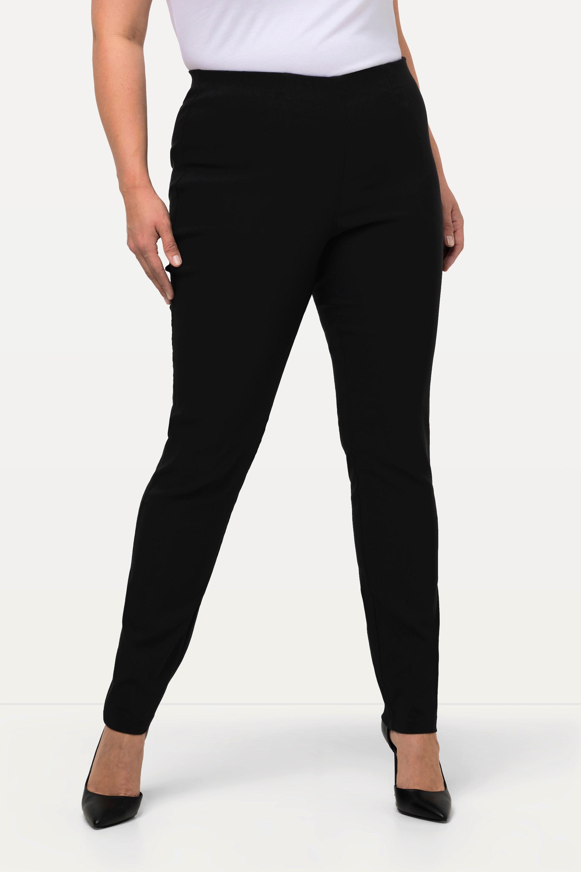 Ulla Popken  Pantalon en tissu bengaline stretch. Modèle Sienna. Jambe slim et taille élastique 