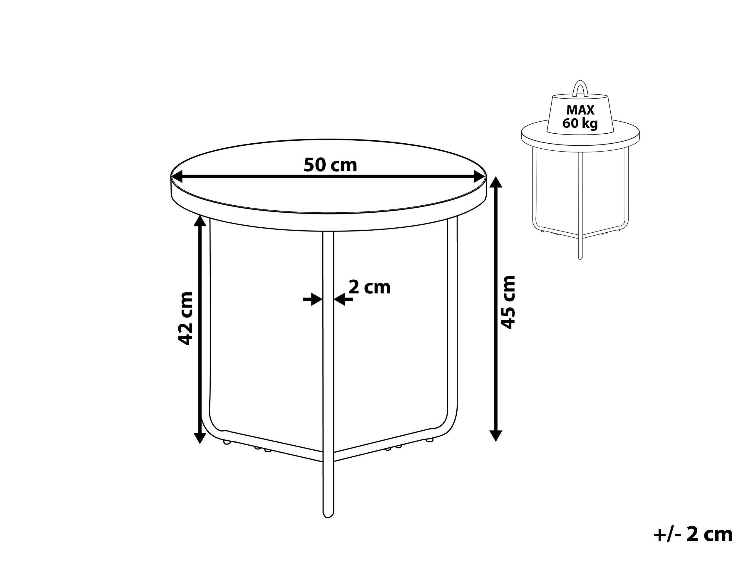 Beliani Table d'appoint en MDF Moderne MELODY  