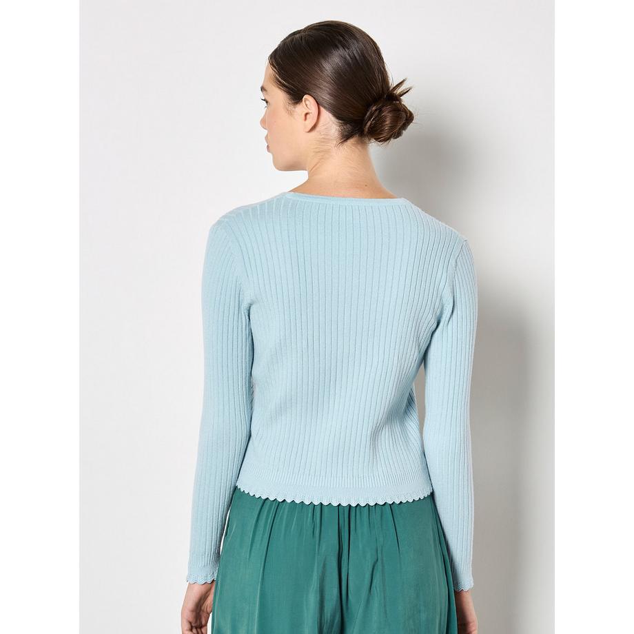 APRICOT Cardigan a Costine Bordo Ondulato  