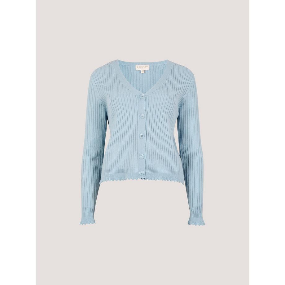 APRICOT Cardigan a Costine Bordo Ondulato  