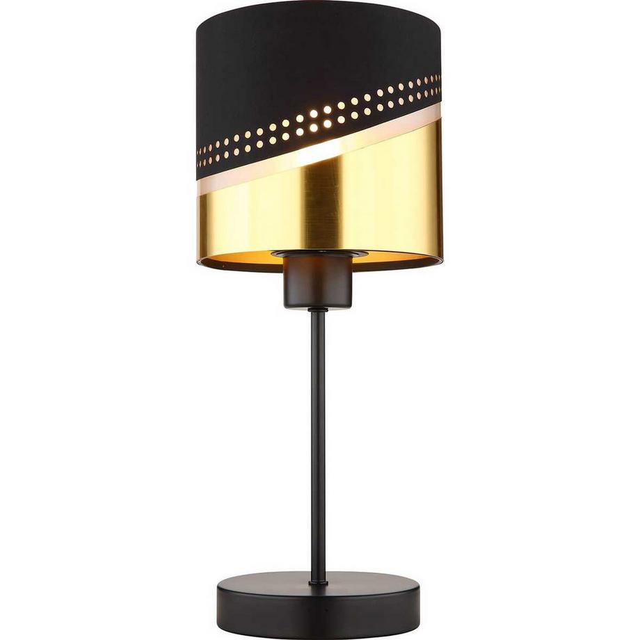 mutoni light Lampe de table Or métal noir mat 1xE27  