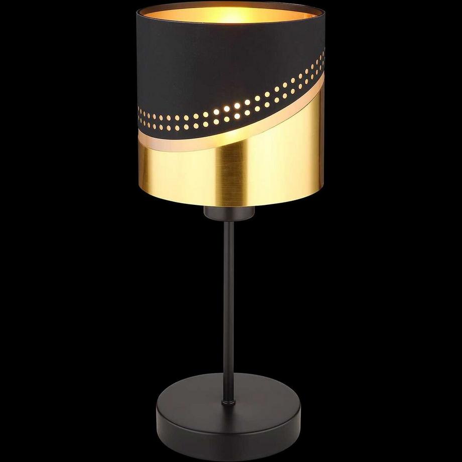 mutoni light Lampe de table Or métal noir mat 1xE27  