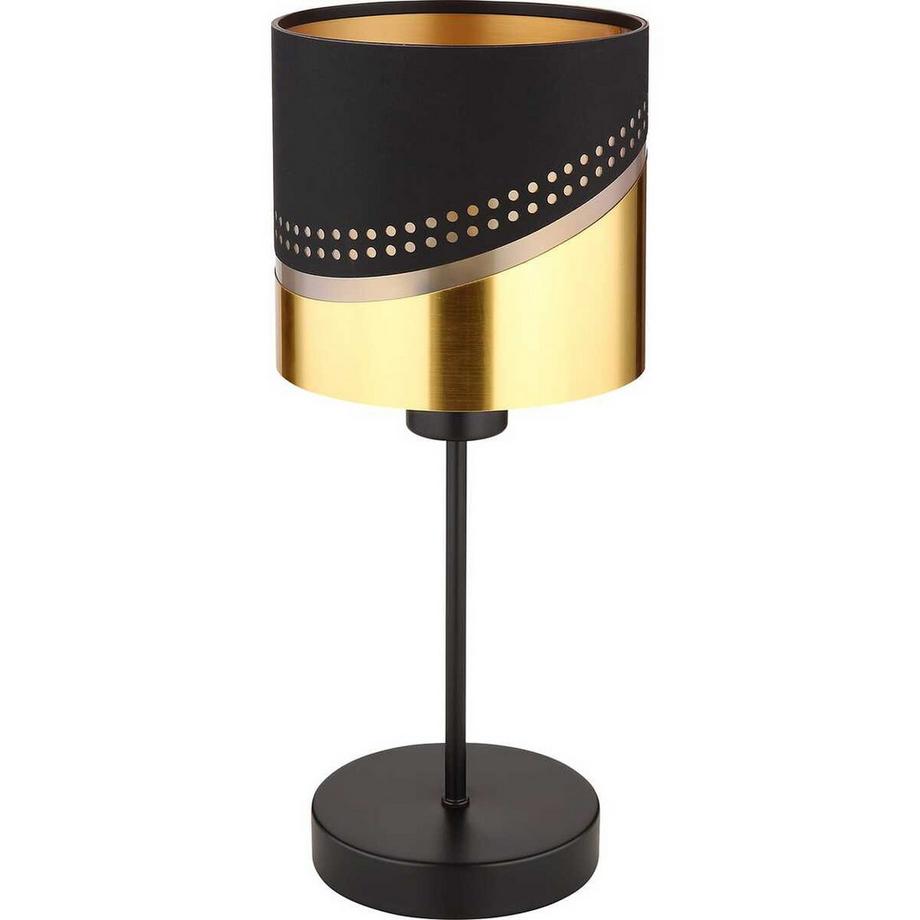 mutoni light Lampe de table Or métal noir mat 1xE27  