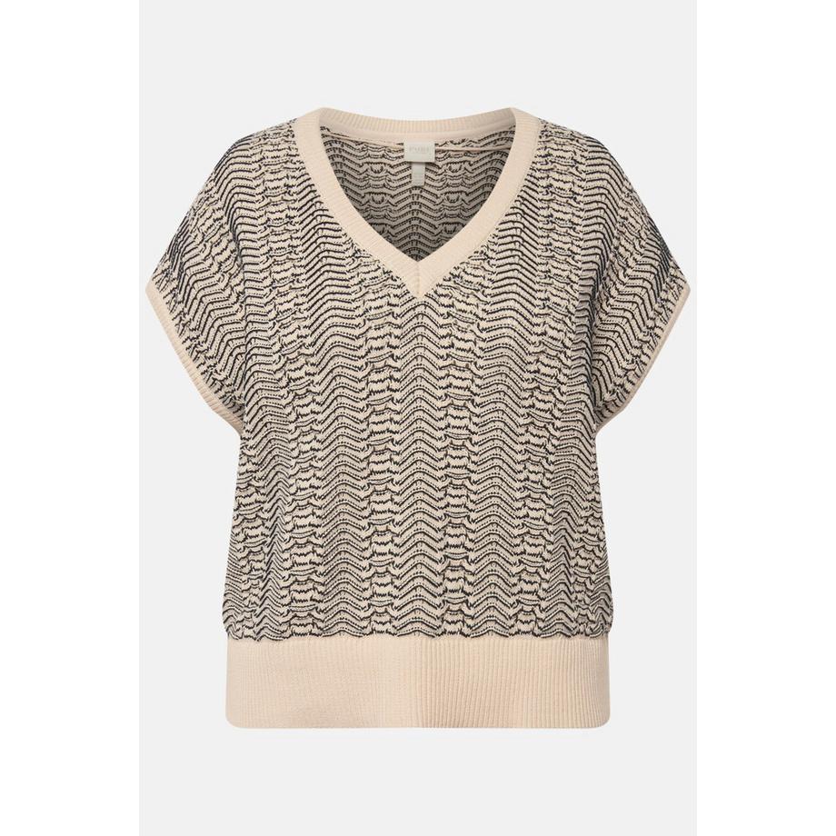 Ulla Popken Gilet smanicato strutturato scollo a V  