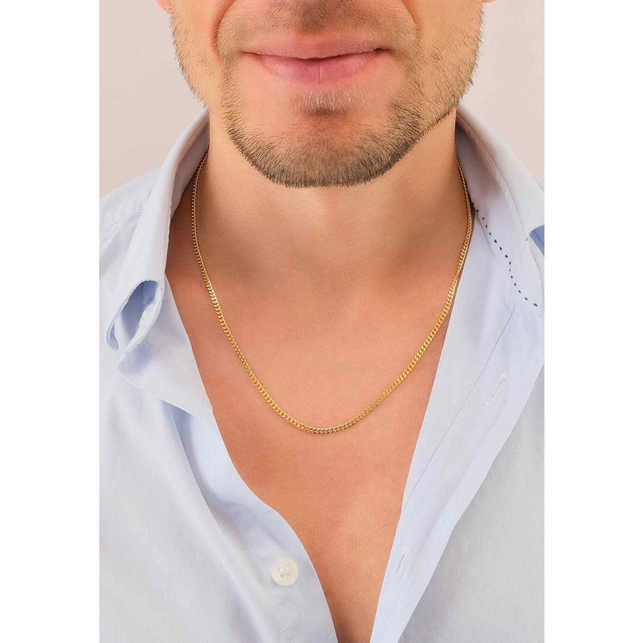 MUAU Schmuck  Collier gourmette or jaune 750, 2.7mm, 45cm 