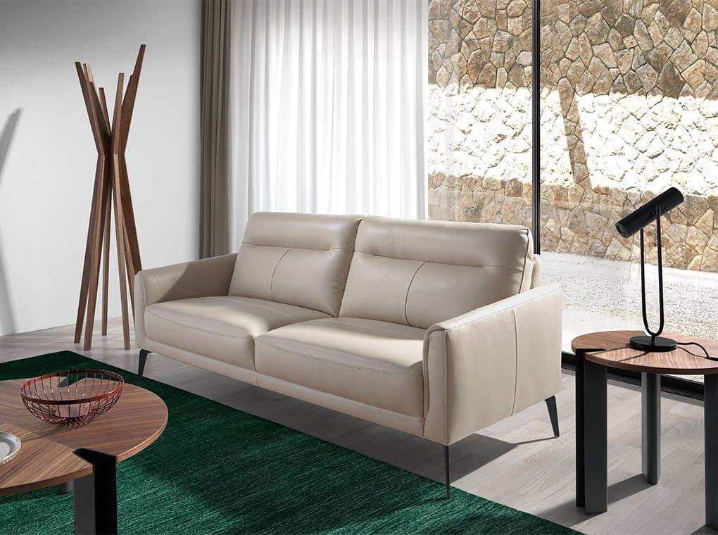 ANGEL CERDA 3-Sitzer-Sofa aus em Leder und Stahl  