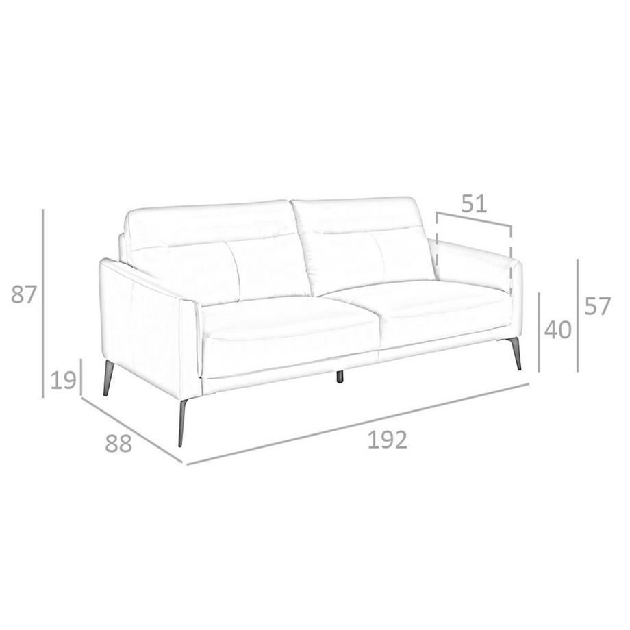 ANGEL CERDA Divano a 3 posti in pelle grigio taupe  