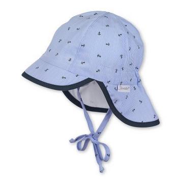 Baby Schirmmütze mit Nackenschutz Himmelblau UV30