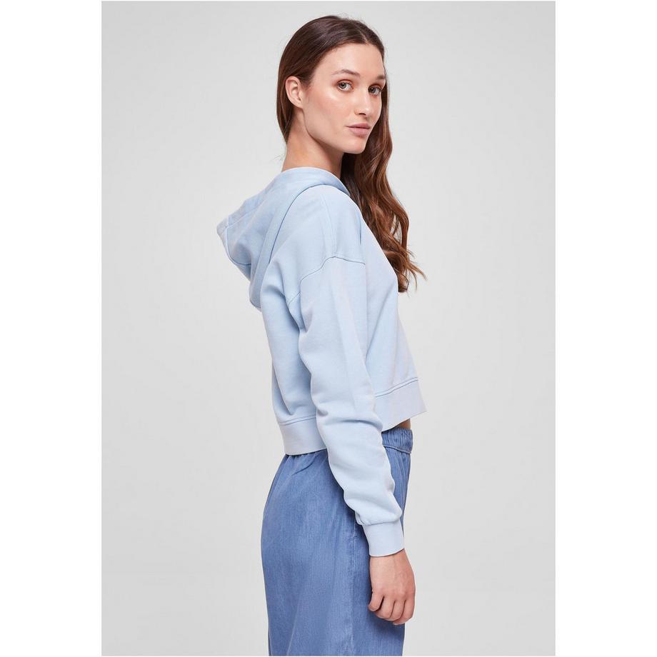 URBAN CLASSICS Felpa Corta con Cappuccio in Spugna con Ricamo Floreale  