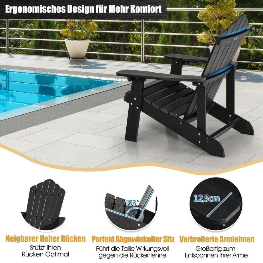 Northix Sedia Adirondack con portabicchieri  