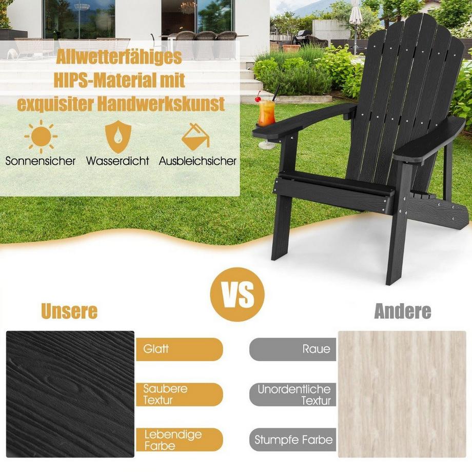 Sedia Adirondack con portabicchieri