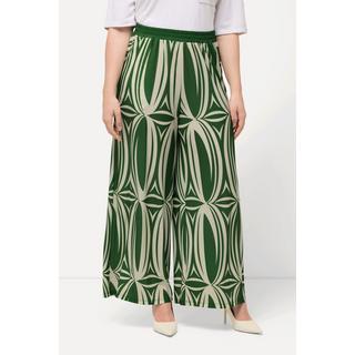 Ulla Popken  Culottes di jersey con stampa grafica, taglio della gamba ampio e cintura elastica 