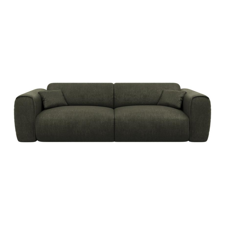 Vente-unique Sofa 4-Sitzer mit Matratze - Strukturstoff - Grün - POGNIA  