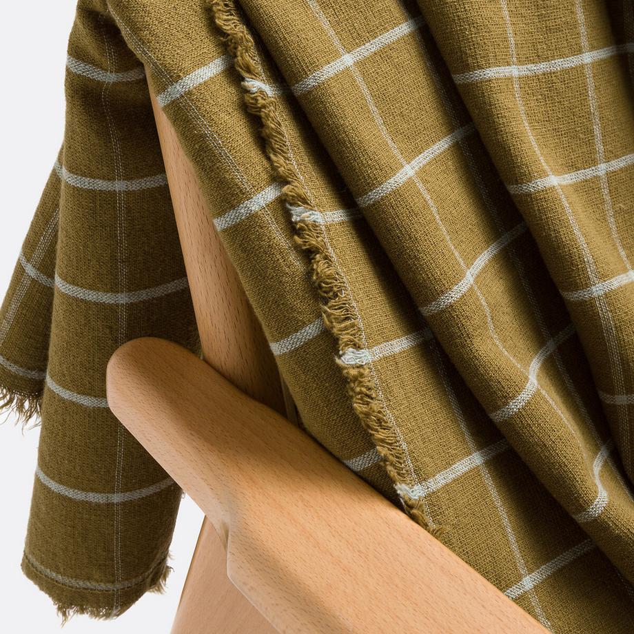 La Redoute Intérieurs Baumwoll Leinen Mischgewebe Plaid  