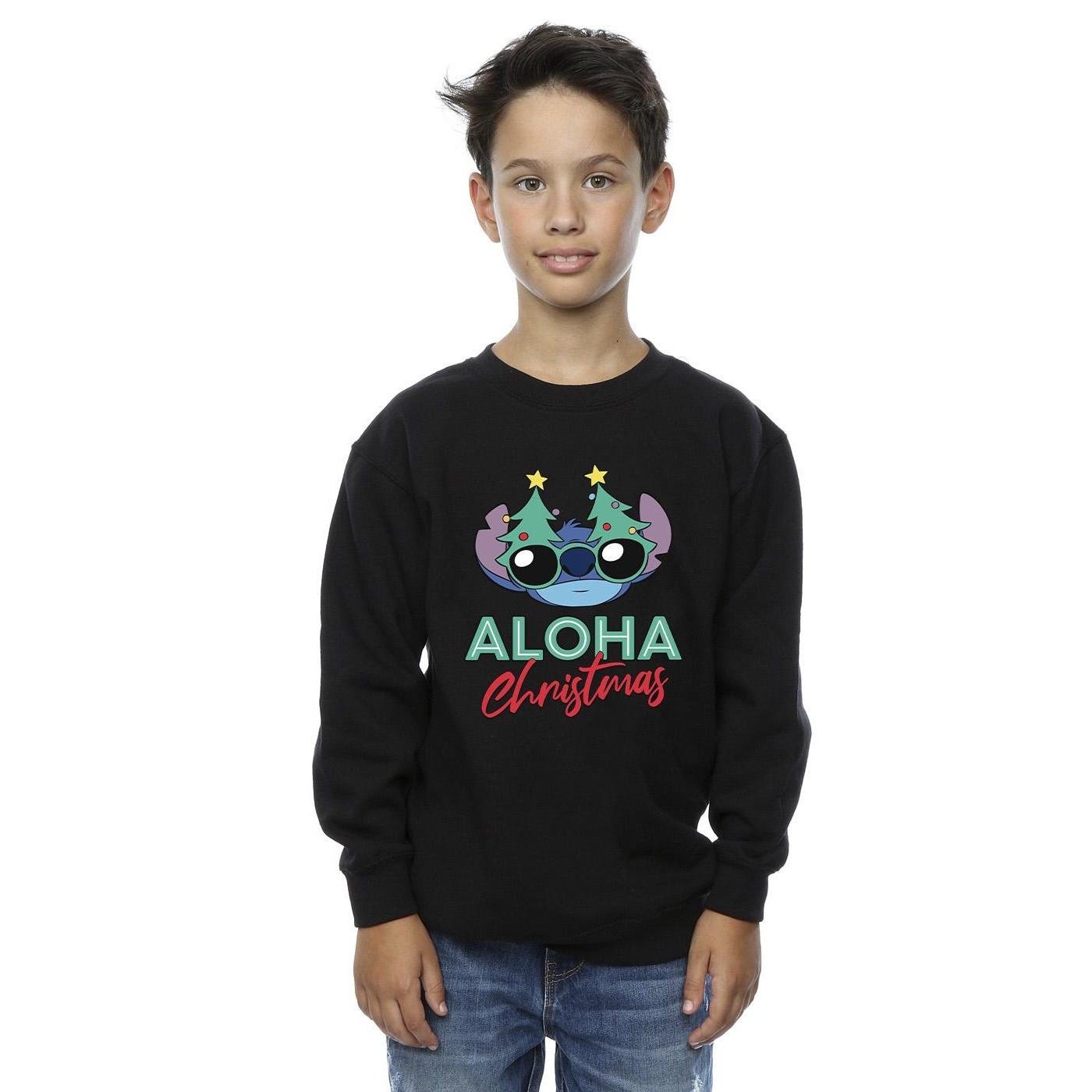 Disney  Lilo And Stitch Christmas Tree Shades Sweatshirt 