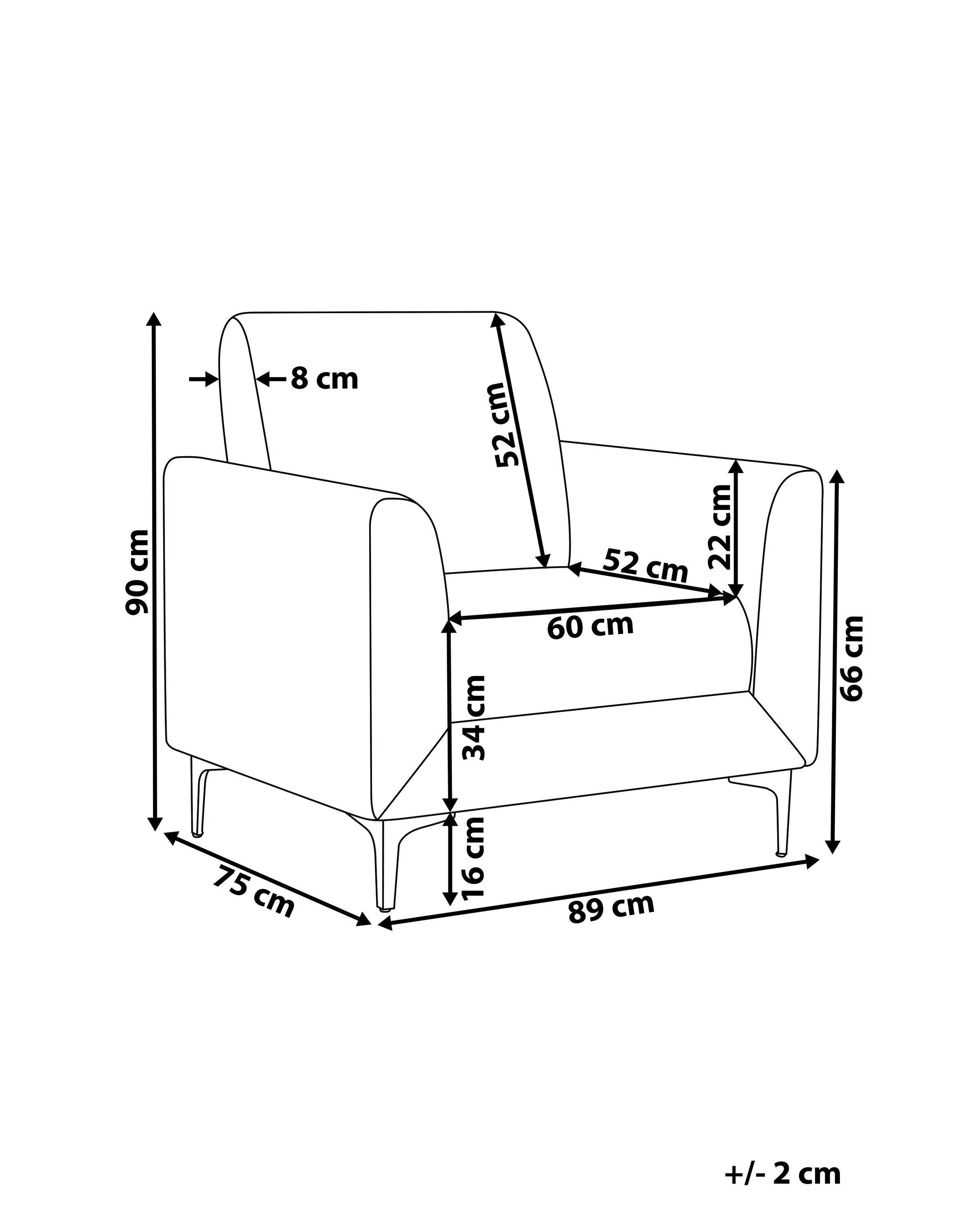 Beliani Fauteuil en Velours Moderne FENES  