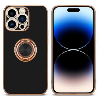 Cadorabo  Housse compatible avec Apple iPhone 14 PRO avec anneau - Coque de protection en silicone TPU flexible, avec protection pour appareil photo et support voiture magnétique 