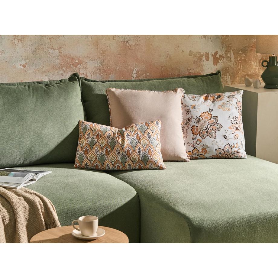 Beliani Lot de 3 coussins décoratifs en Coton Traditionnel HOPEA  
