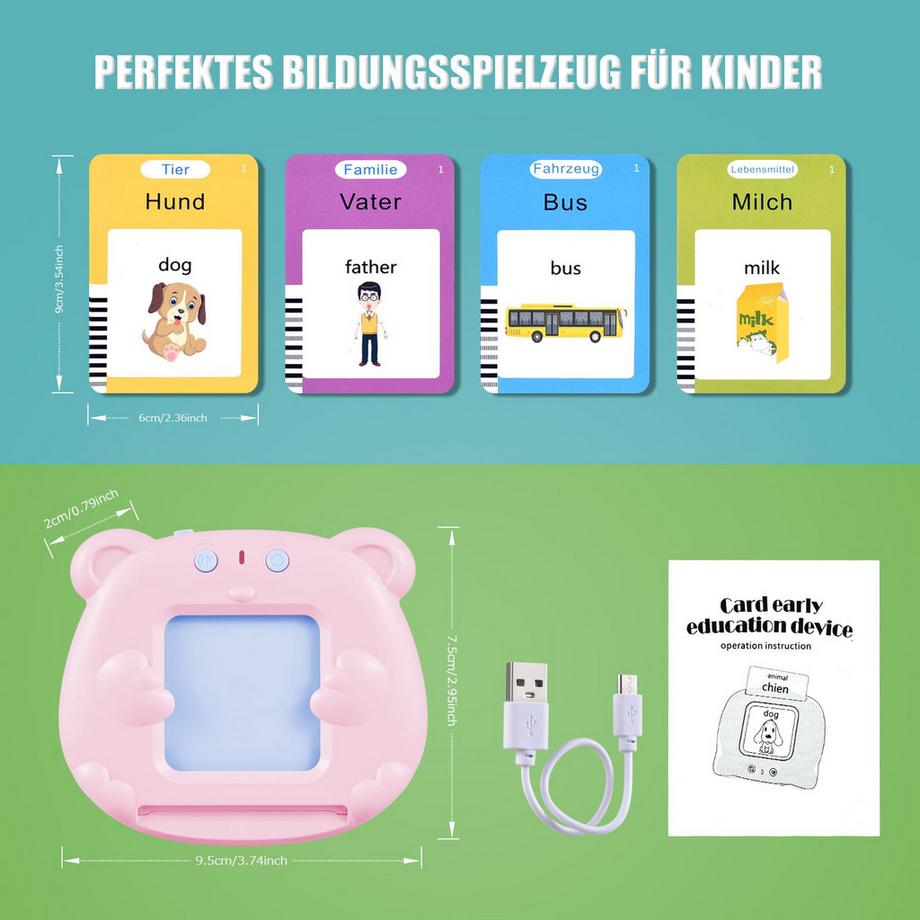 Activity-board  Sprechende Karteikarten Kinderspielzeug Lernspiele für Autismus Lernspielzeug Deutsch lernen für Kinder Vorschulkinder 