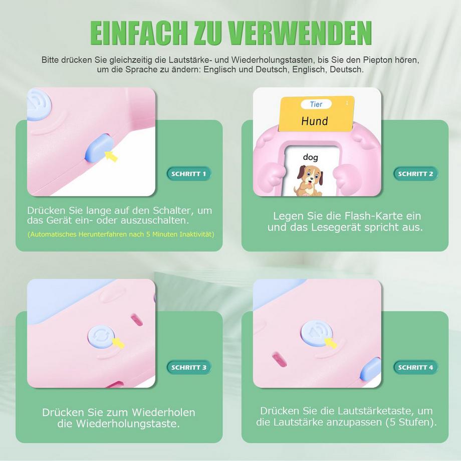Activity-board  Sprechende Karteikarten Kinderspielzeug Lernspiele für Autismus Lernspielzeug Deutsch lernen für Kinder Vorschulkinder 