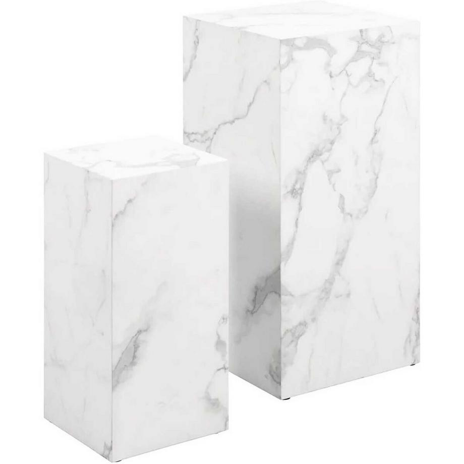 mutoni Table d&#039;appoint Vintaro blanc (set de 2)  