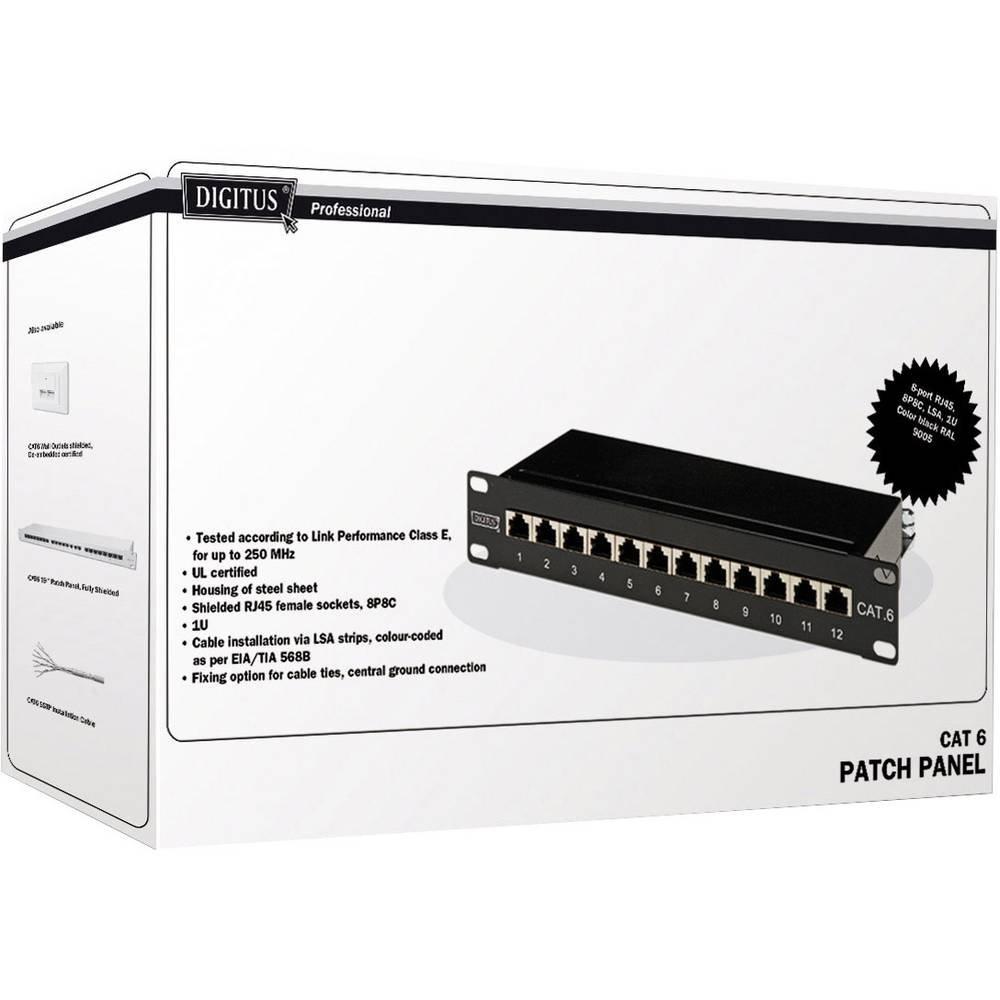 Digitus  12 Porte Patchpanel di rete 254 mm (10) CAT 6 1 U 