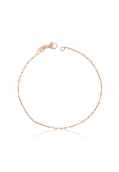 MUAU Schmuck  Chaine de pied d'forçat ronde 750, 24cm, 1.3mm, or rose 