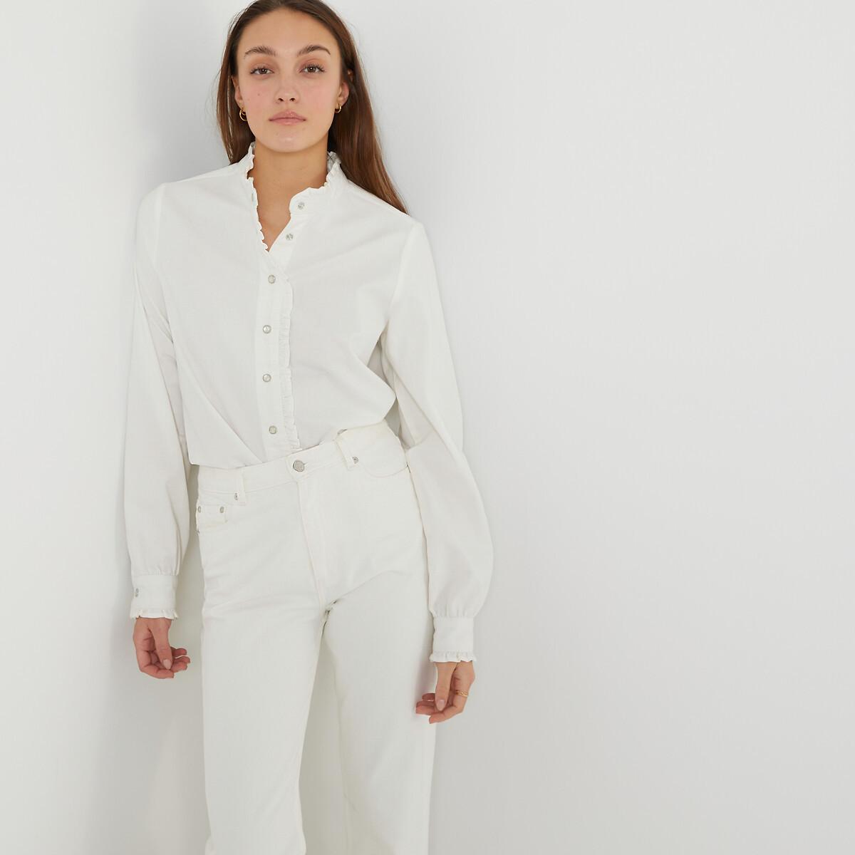 Image of Langärmelige Jeansbluse Damen Weiss 34