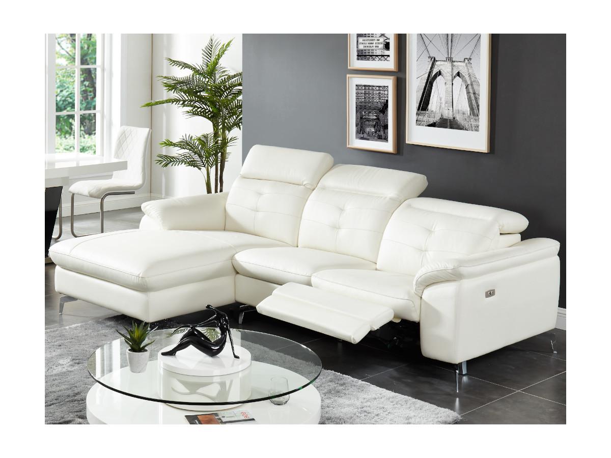 Vente-unique Relaxsofa Ecksofa Leder Ecke Links LISMORE  