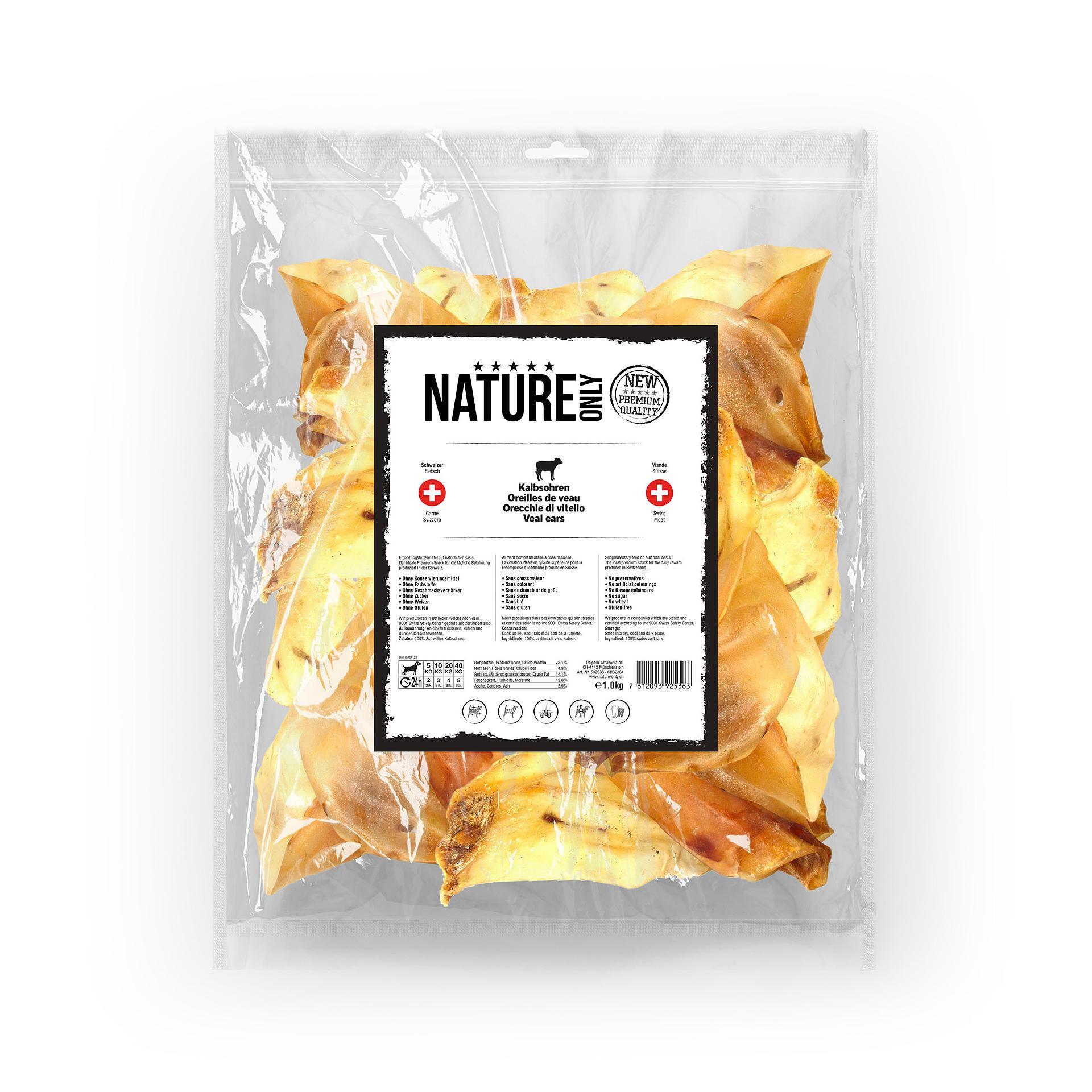 Nature Only  Kalbsohren - Schweizer Fleisch, 1kg 