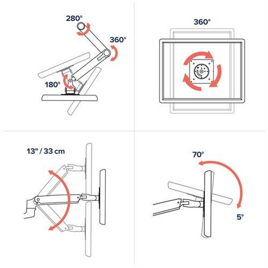 Ergotron  LX Series 45-245-224 supporto da tavolo per Tv a schermo piatto 68,6 cm (27") Scrivania Nero 