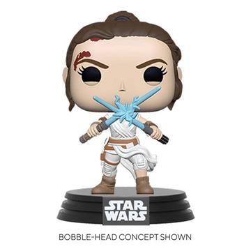 Star Wars Episode IX POP! Movies Vinyl Figur Rey w/ Light Sabers