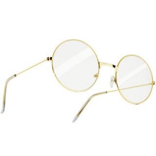 Tectake  Runde Retrobrille mit goldenem Rahmen 