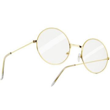 Runde Retrobrille mit goldenem Rahmen