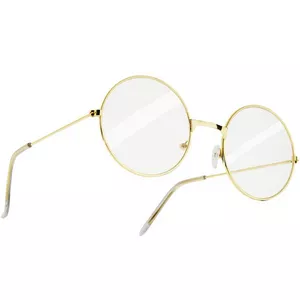 Runde Retrobrille mit goldenem Rahmen