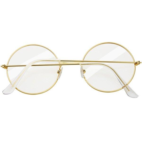 Tectake  Runde Retrobrille mit goldenem Rahmen 