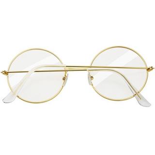 Tectake  Runde Retrobrille mit goldenem Rahmen 