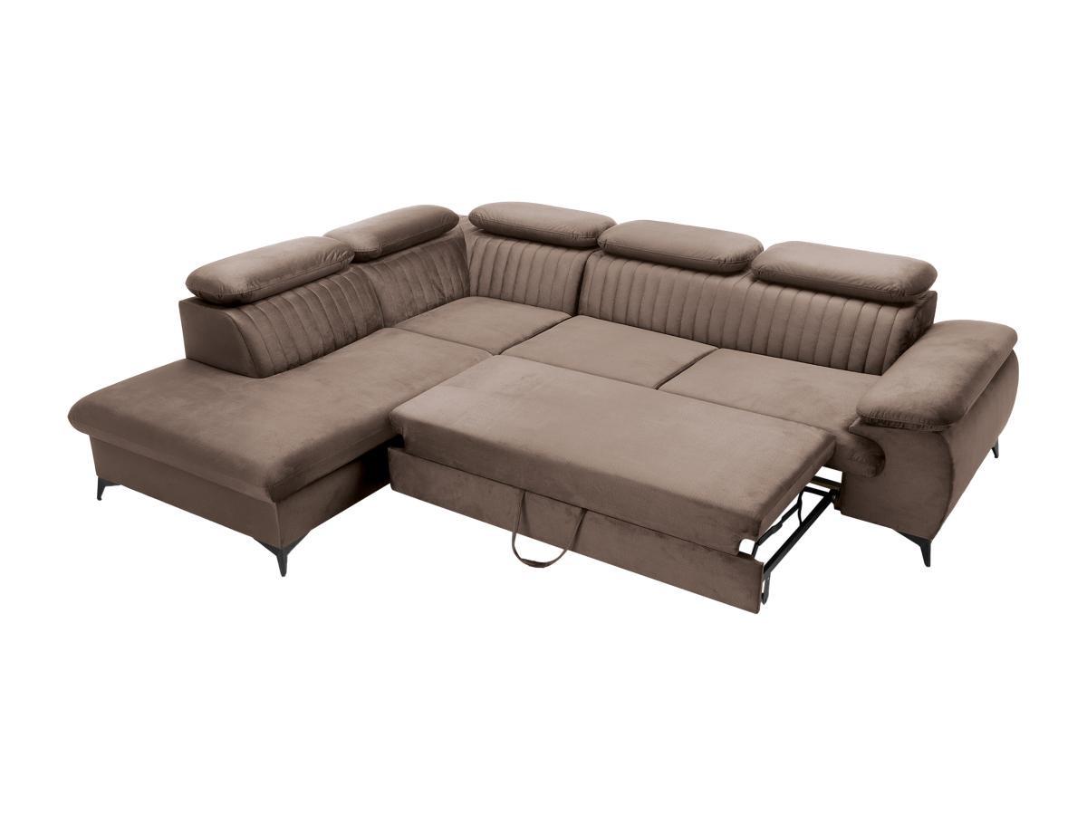 PASCAL MORABITO Großes Ecksofa mit Schlaffunktion - Ecke links - Samt - Taupe - SAMARA von Pascal Morabito  